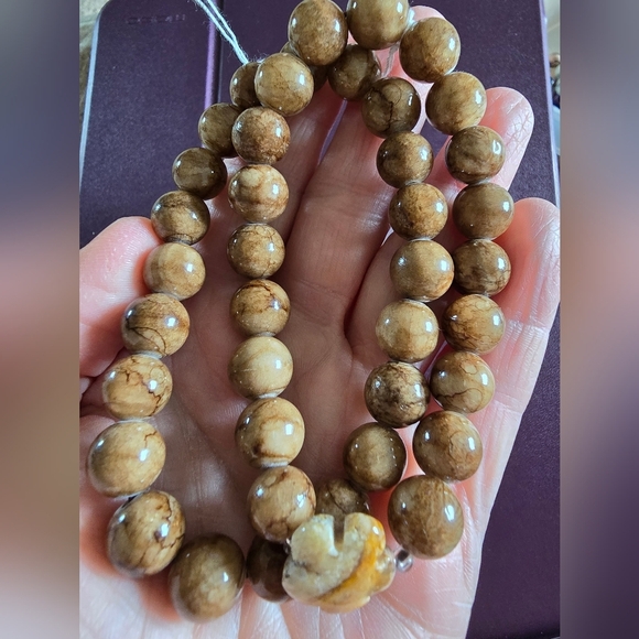 10mm Brown Blue Striped Persian Bracelet - Picture 2 of 6